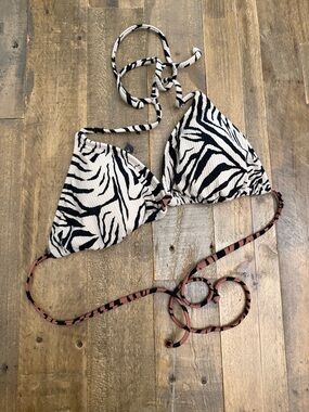 Animal Print Triangle Bikini Top